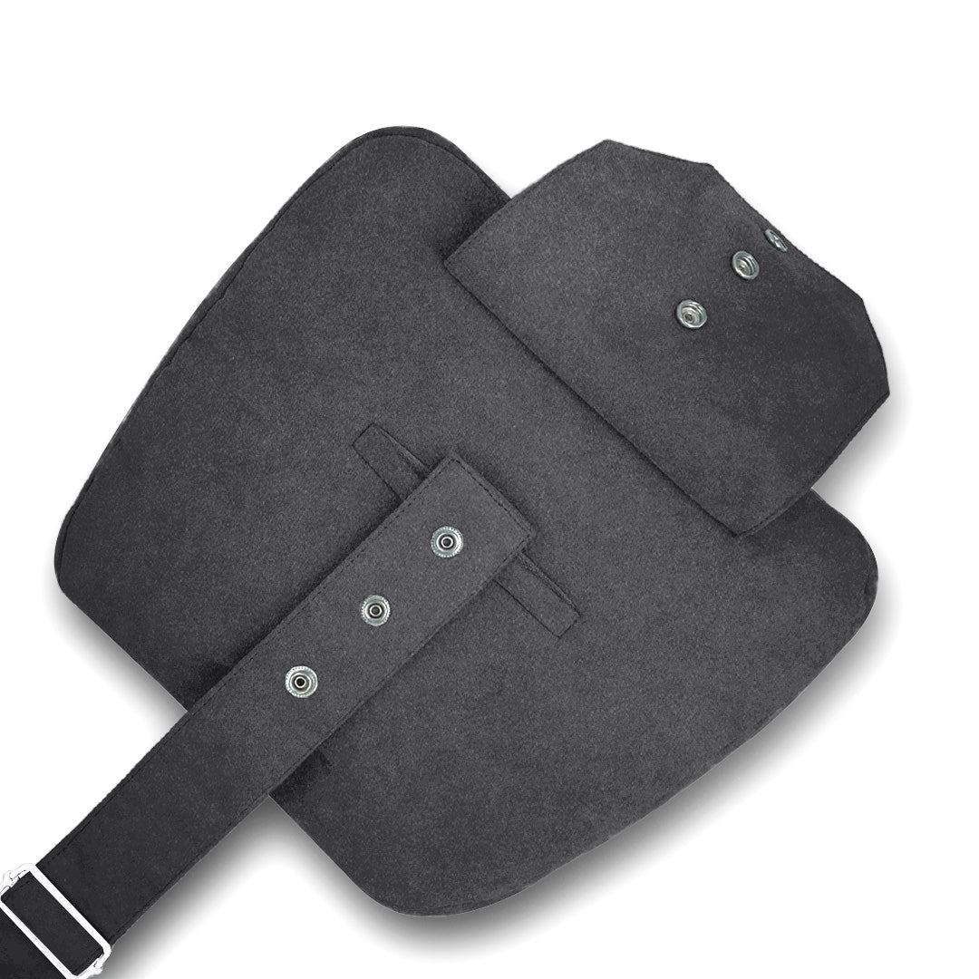Perna auto tetiera, gri inchis, tip alcantara